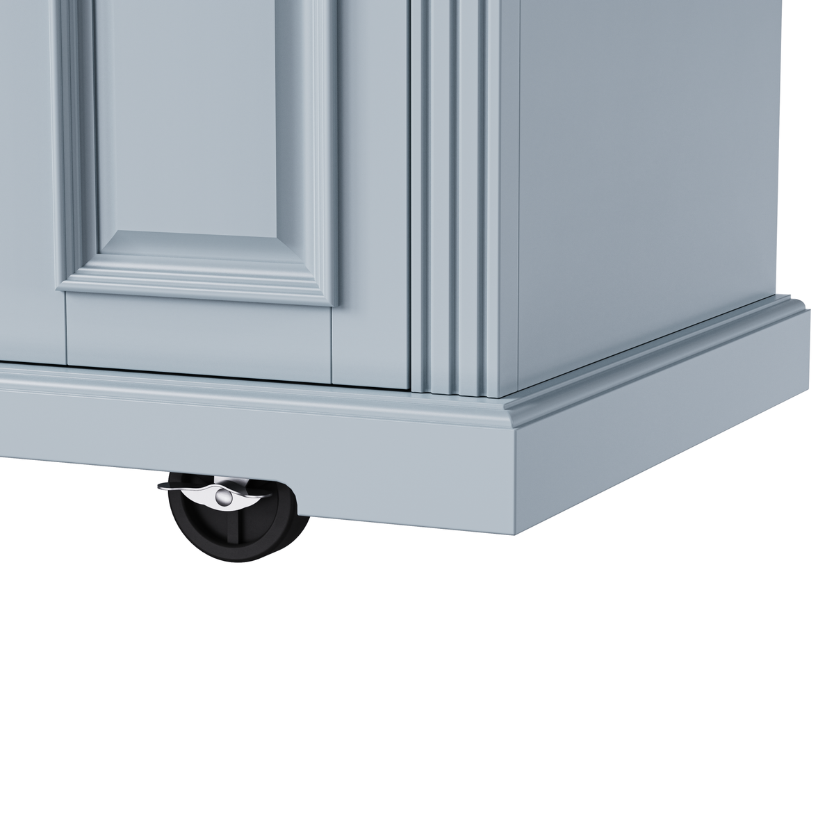variant-group:rf-n707s195395g|Roomfitters 54" Kitchen Island with Wood Top, Rolling Storage Cabinet with 3 Drawers and 3 Doors, Spice Rack, Grey+Blue