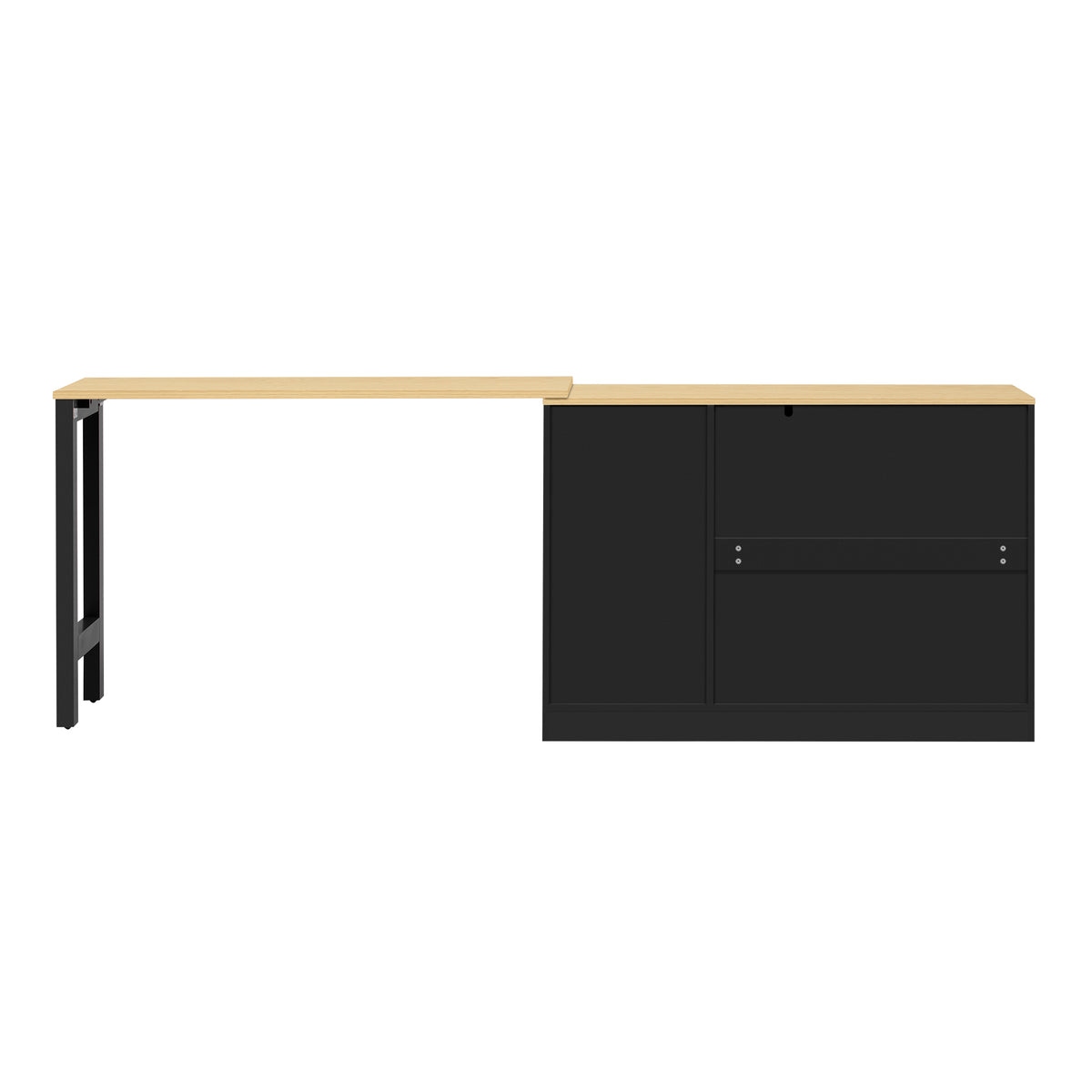 variant-group:rf-n711p334768o|Roomfitters Extendable Sideboard Buffet Cabinet with Storage, Multifunctional Console Table for Dining Room, Black+Natural