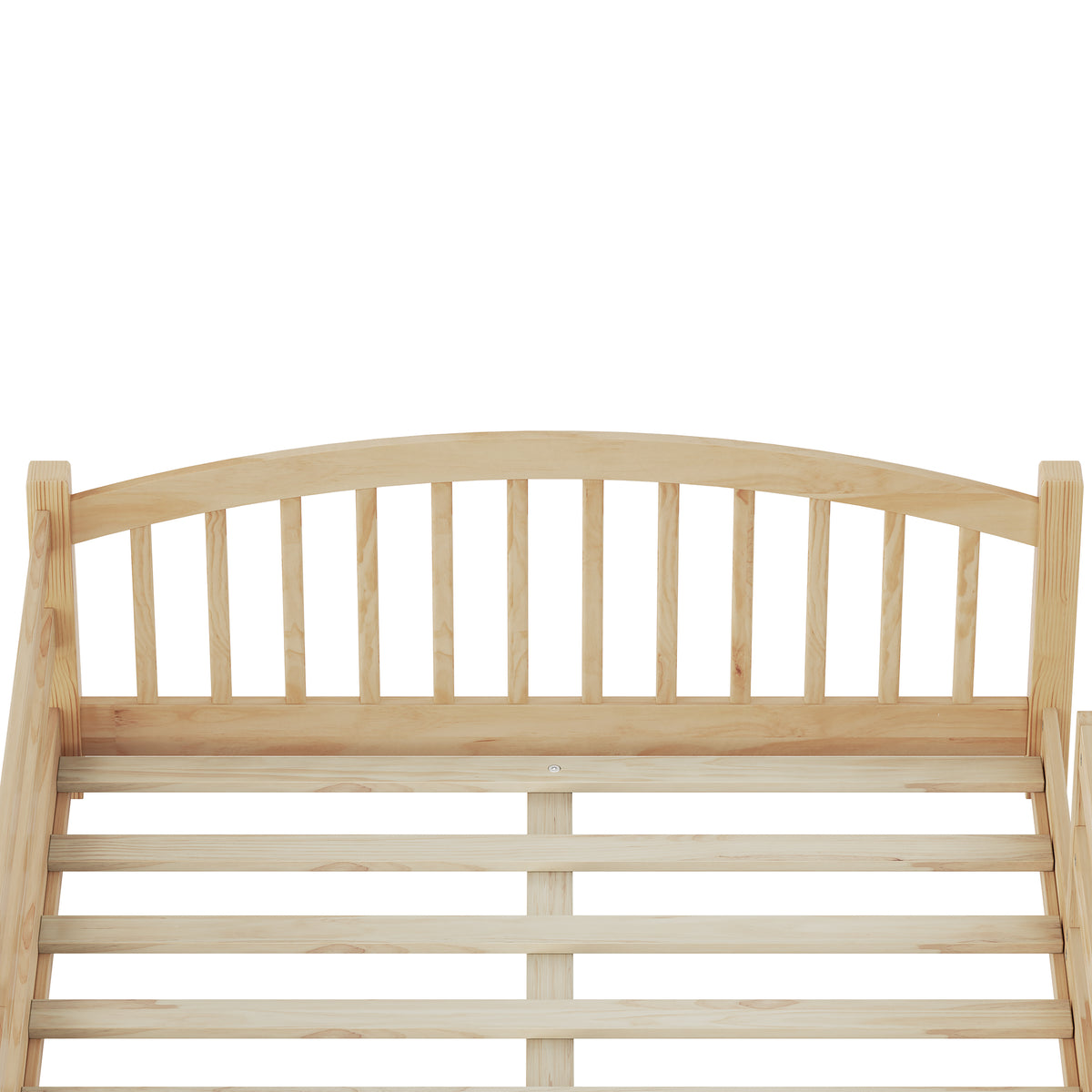 variant-group:rf-n733p400299n|Roomfitters Full Montessori Floor Bed with Guardrails, Solid Wood Low Platform Bed with Slats, Easy Assembly, Natural