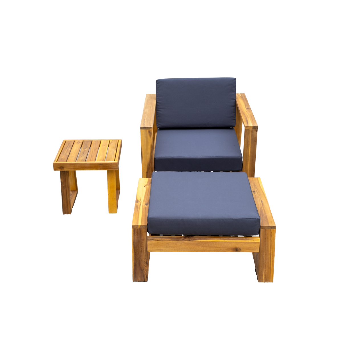 variant-group:rf-n711wy000431aae|Roomfitters Acacia Wood Outdoor Lounge Set - Chair & Ottoman for Patios, Balconies, Gardens, Natural+Gray