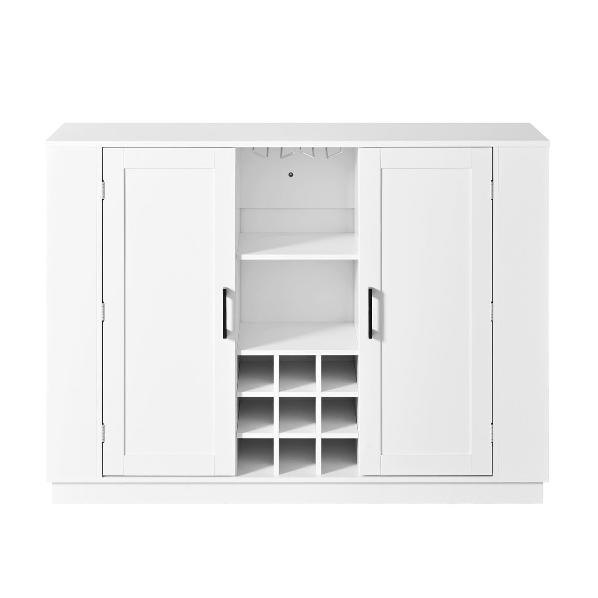 variant-group:rf-n711p437715k|Roomfitters 47.2-Inch Counter Height Bar Cabinet, White Sideboard Buffet Table, Foldable Drop Leaf, Built-In Power
