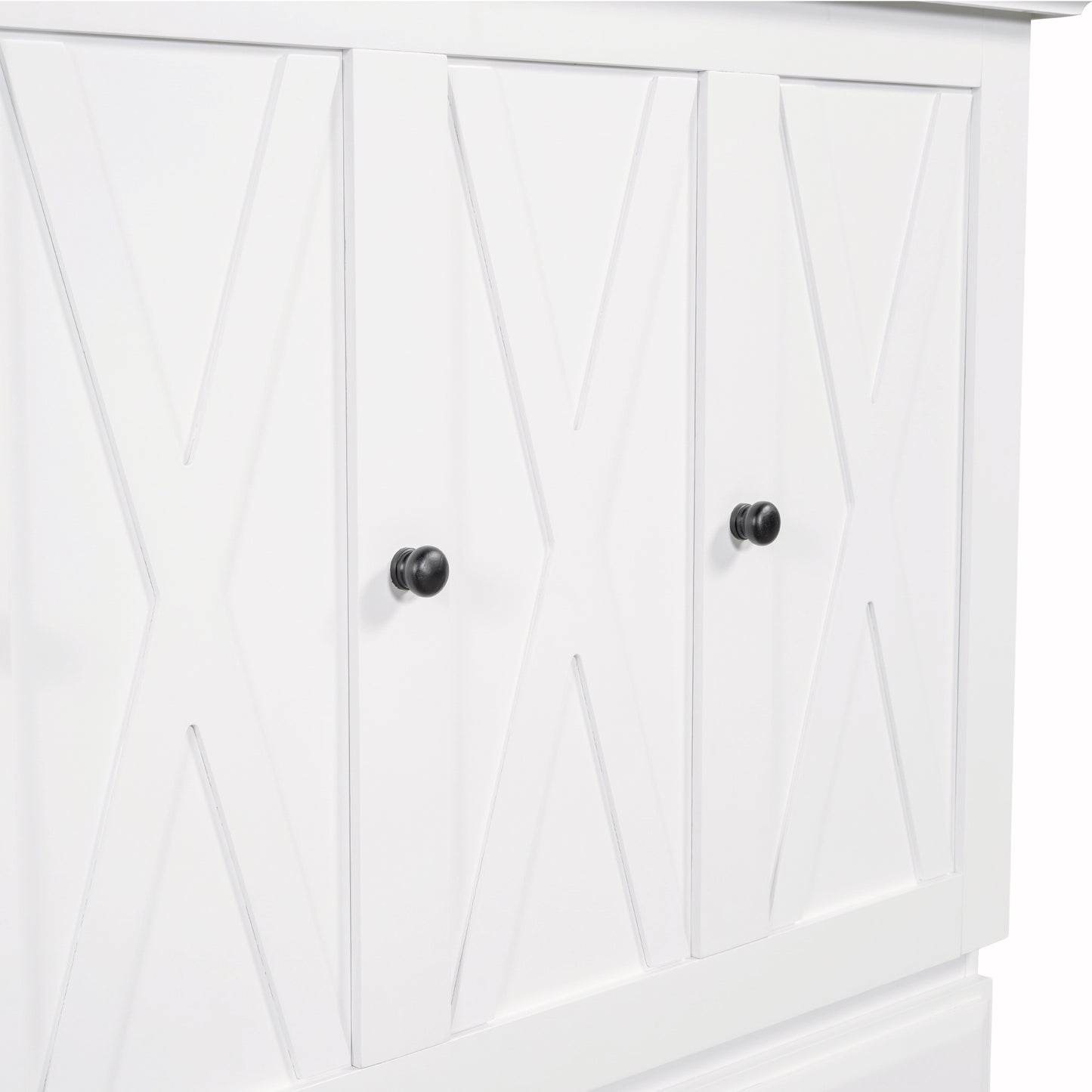 variant-group:rf-n701bs701p170501k|Roomfitters Full Size Murphy Bed Cabinet with Charging Station and Storage Drawer, Freestanding Fold Out Guest Bed, White