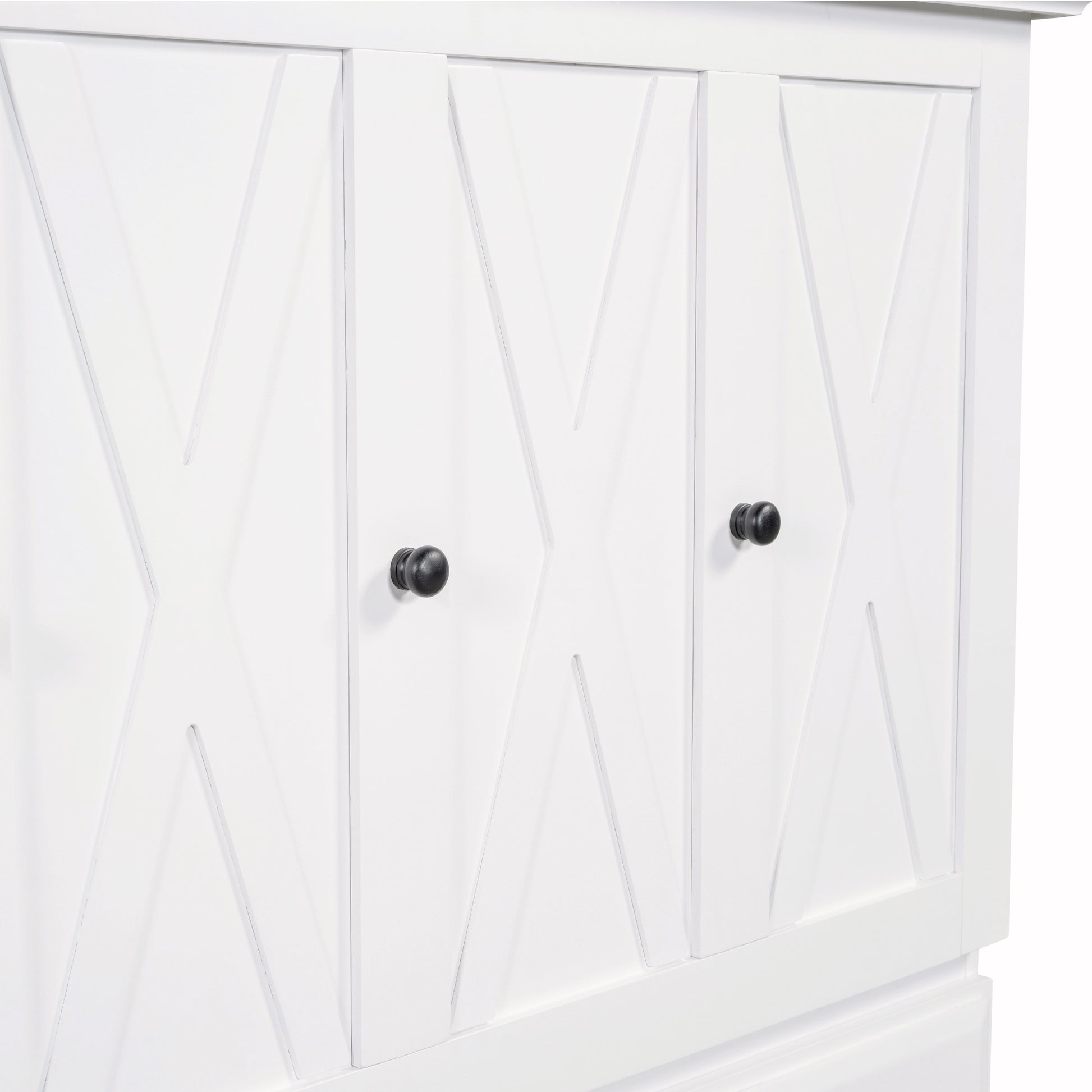 variant-group:rf-n701bs701p170501k|Roomfitters Full Size Murphy Bed Cabinet with Charging Station and Storage Drawer, Freestanding Fold Out Guest Bed, White
