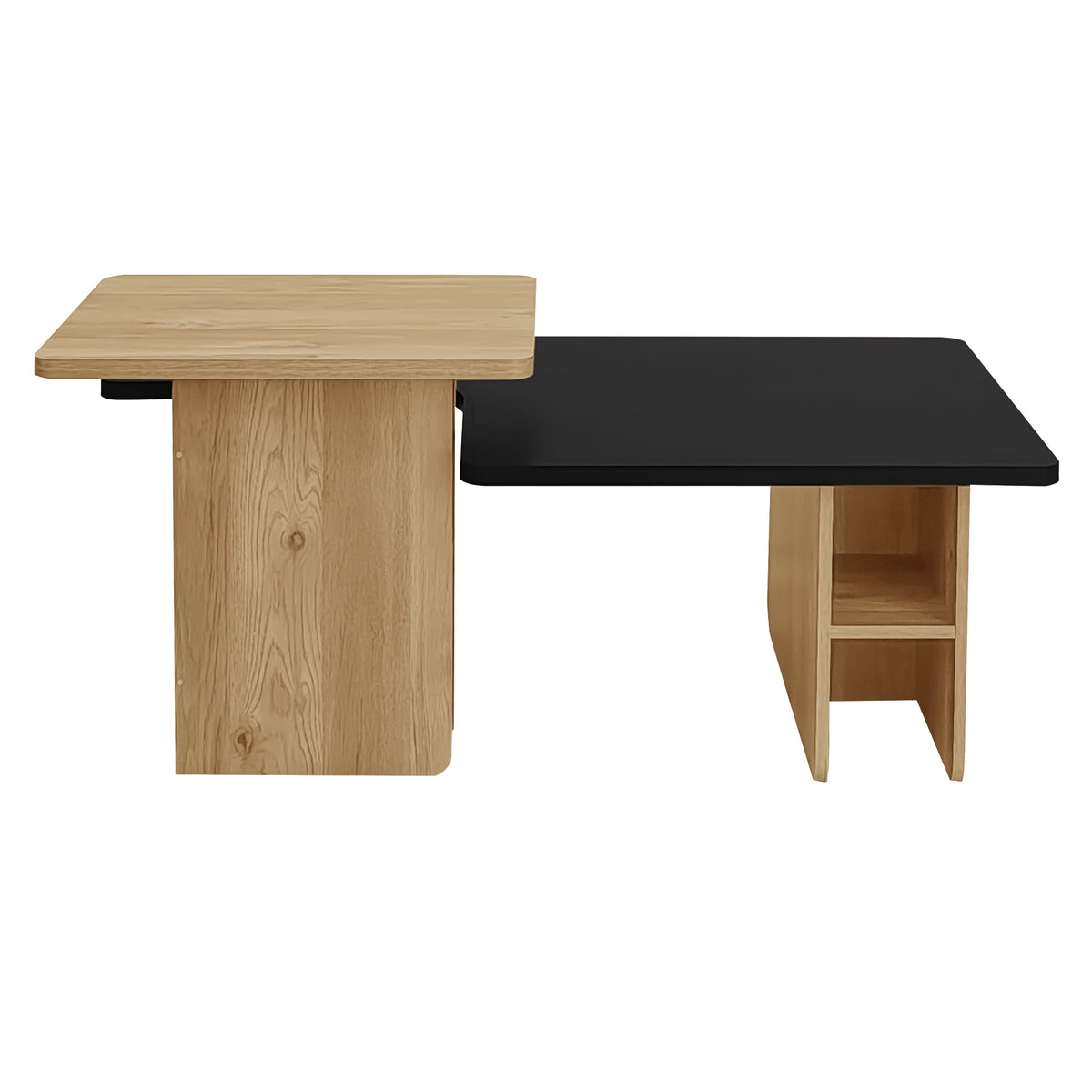 variant-group:rf-n724p294661b|Roomfitters Farmhouse Nesting Coffee Table Set of 2, Rectangle Wood Finish Accent Tables for Living Room and Sofa Side, Black