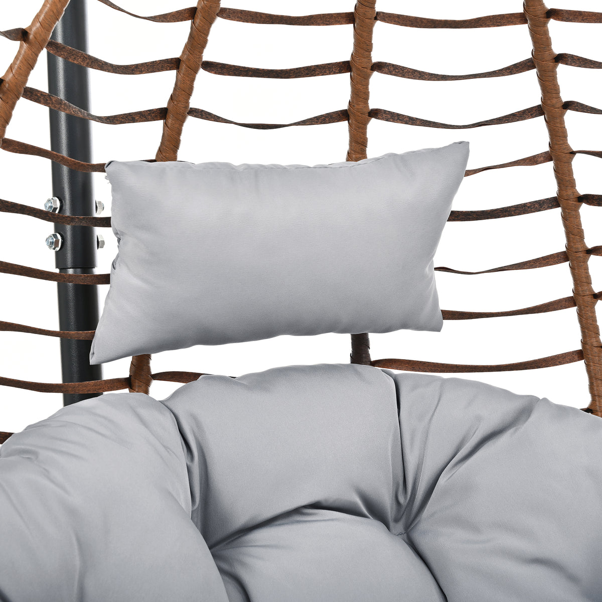 variant-group:rf-n711p389502g|Roomfitters Indoor Outdoor Hanging Egg Hammock Chair with Stand, Wicker Rattan Swing for Patio and Bedroom, Brown+Gray