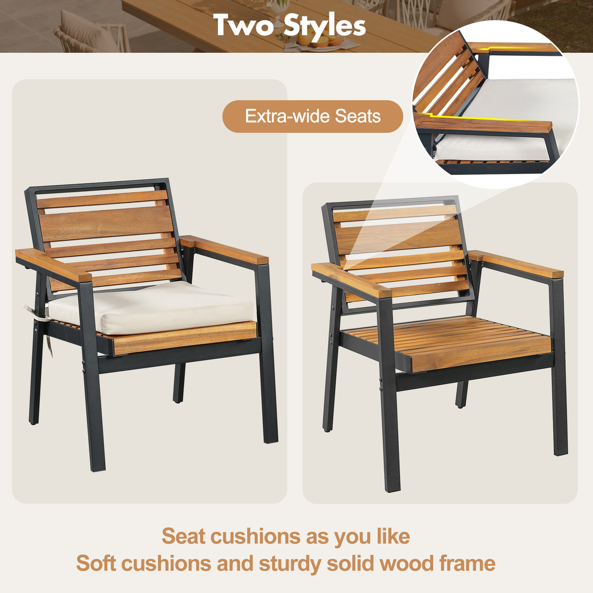 variant-group:rf-n704g201259a|Roomfitters Modern 7-Piece Patio Dining Set with Powder-Coated Iron Frame and Detachable Beige Cushions