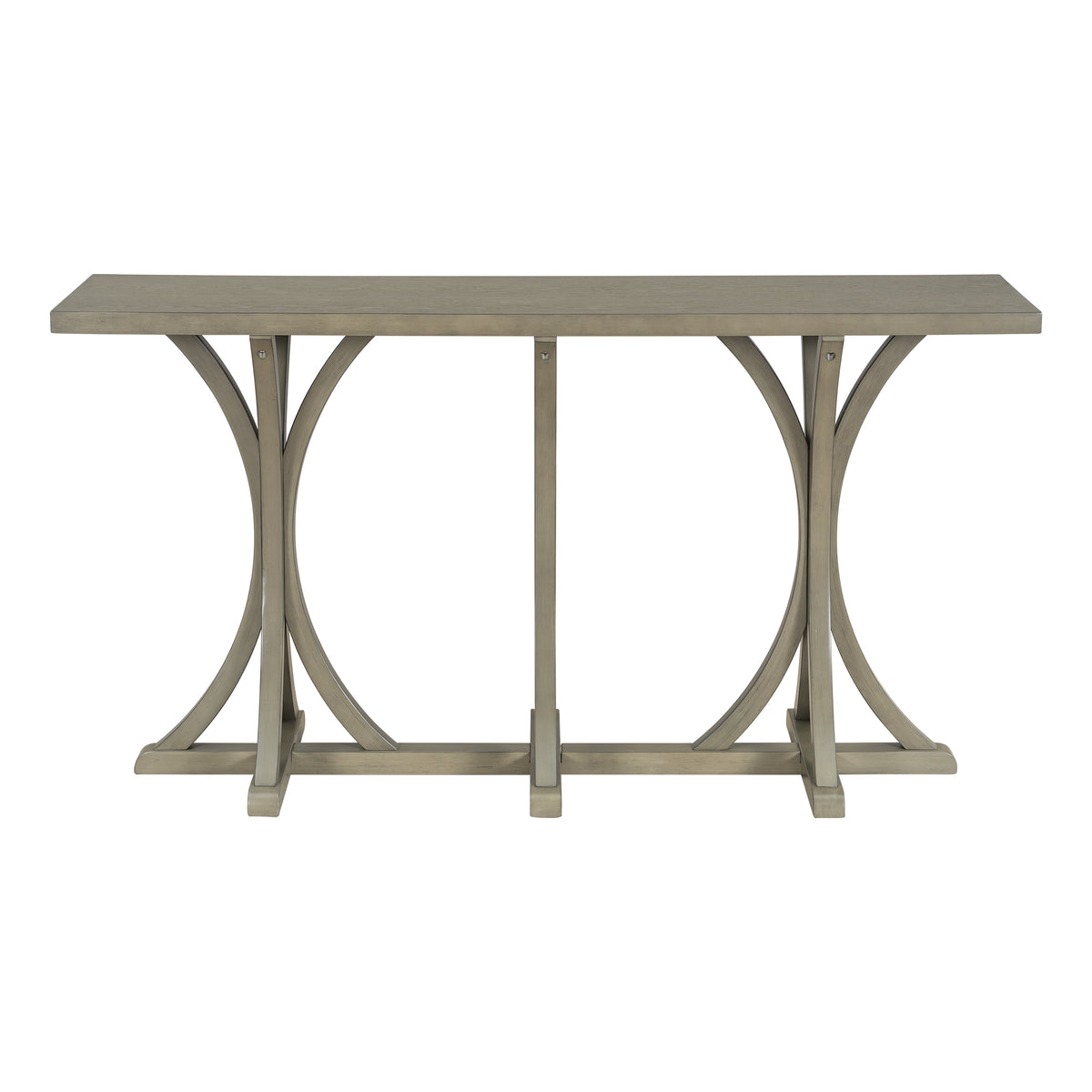 variant-group:rf-n711p295300e|Roomfitters 59.8" Console Table with Oak Veneer Top, Modern Arched Leg Entryway Sofa Table for Hallway & Living Room, Gray