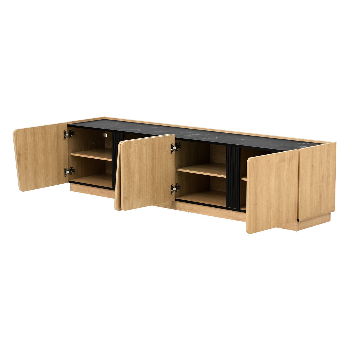 variant-group:rf-n724p426854m|Roomfitters Modern Storage Cabinet Credenza TV Media Console, Oak Finish