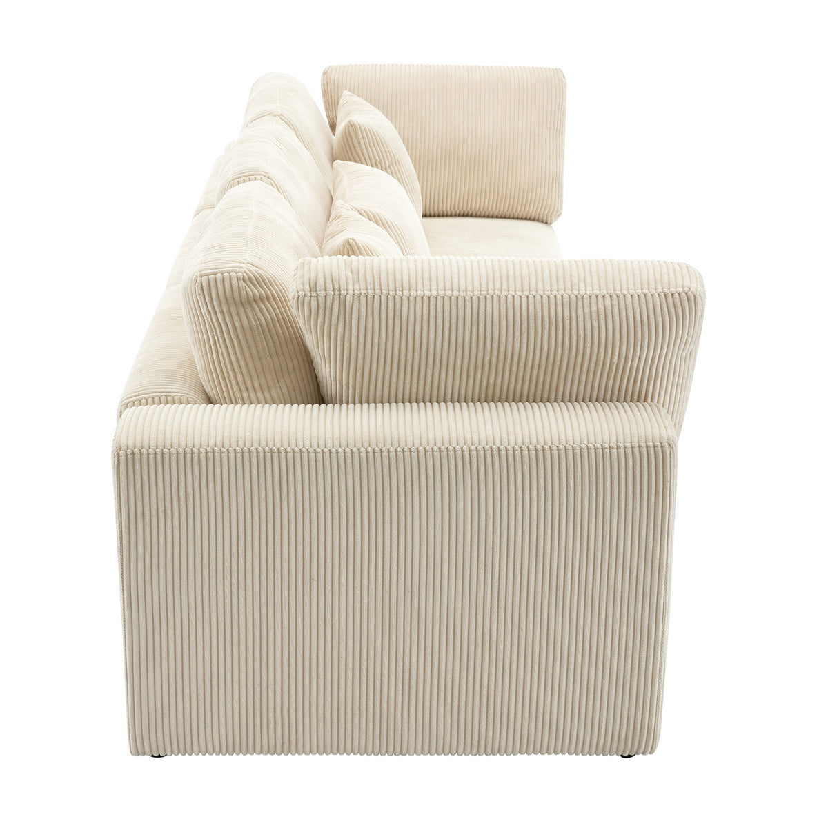 variant-group:rf-n711wy000403aaa|Roomfitters 105'' 3-Seater Sofa with Removable Back Cushions and 5 Pillows for Living Room, Apartment, Spacious Space, Beige