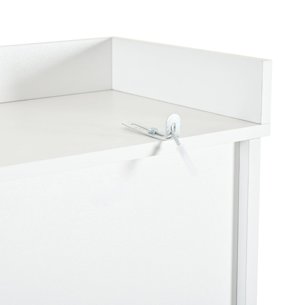 Roomfitters 5-in-1 Modern Entryway Hall Tree, 6 Drawers, 3 Wardrobe Cupboards, White Roomfitters