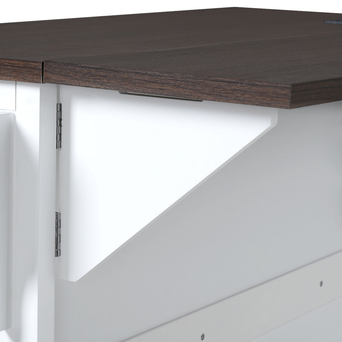 variant-group:rf-n707s300277w|Roomfitters 54.9" Kitchen Island with Drop Leaf, Rolling Kitchen Cart with Barn Door and Glass Door, Storage Cabinet, White
