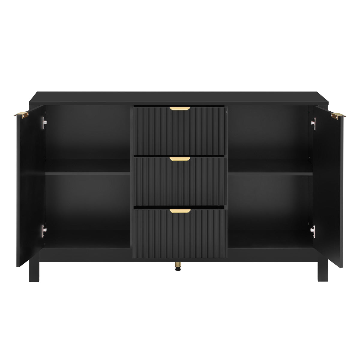 variant-group:rf-n711p269066b|Roomfitters Sideboard Buffet Cabinet with 3 Drawers, Mid-century Modern Fluted Accent Storage for Kitchen & Dining, Black