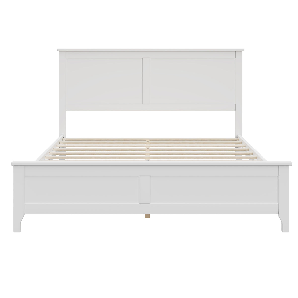 variant-group:rf-n701bs701p414285k|Roomfitters Queen Size Bed Frame with Paneled Headboard and Footboard, Traditional Wooden Platform Bed Frame, White