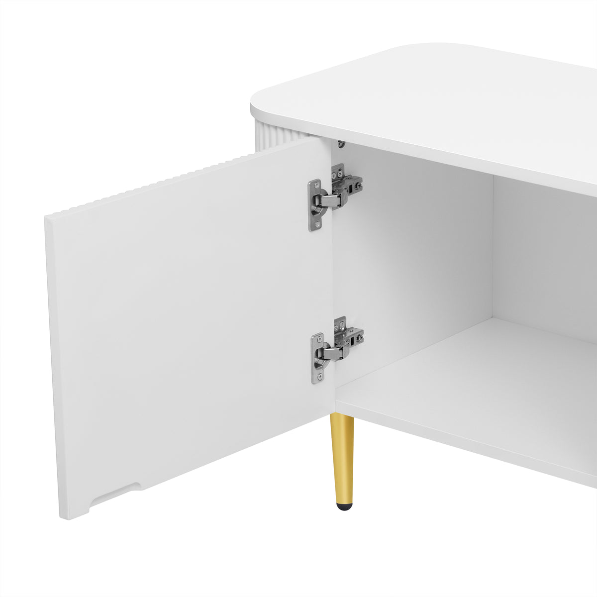 variant-group:rf-n724sj000143aak|Roomfitters Minimalist TV Stand for up to 85 Inch TV, Entertainment Center with Four Spacious Cabinets, White