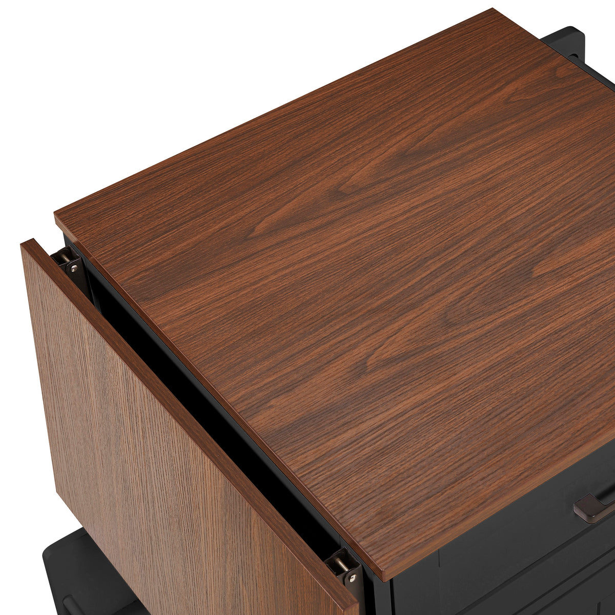 variant-group:rf-n707p404539b|Roomfitters 39.3" Kitchen Island with Drop Leaf, Rolling Kitchen Cart with Storage Drawer and Spice Rack, Modern Style, Black