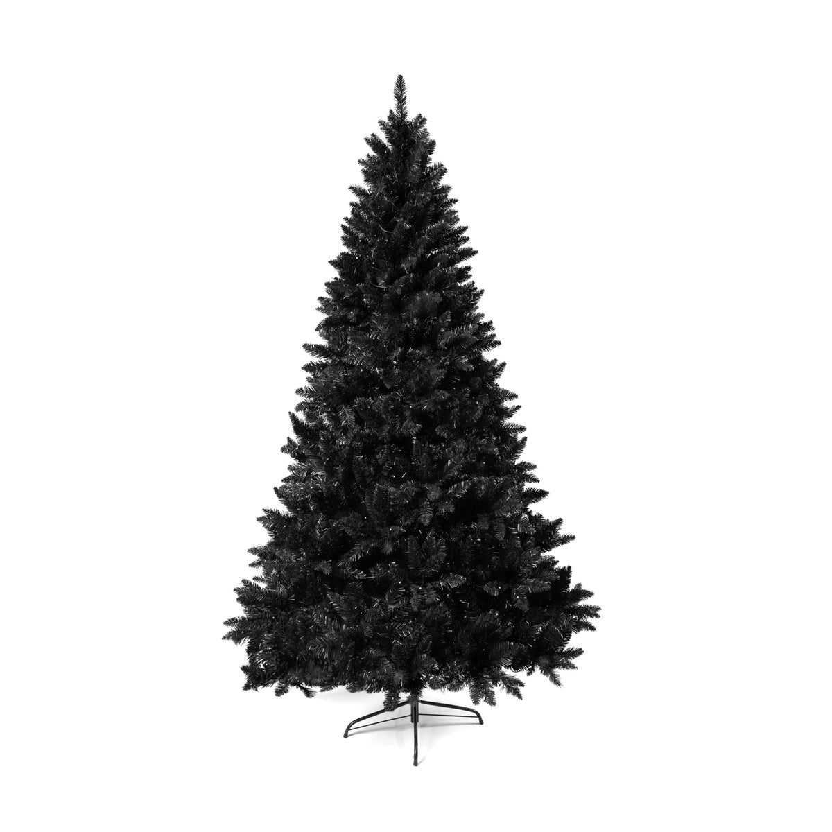 Roomfitters Pre-Lit Black Artificial Christmas Tree 6FT, Hinged Holiday Spruce Tree with 920 Tips and Color-Changing Lights Roomfitters