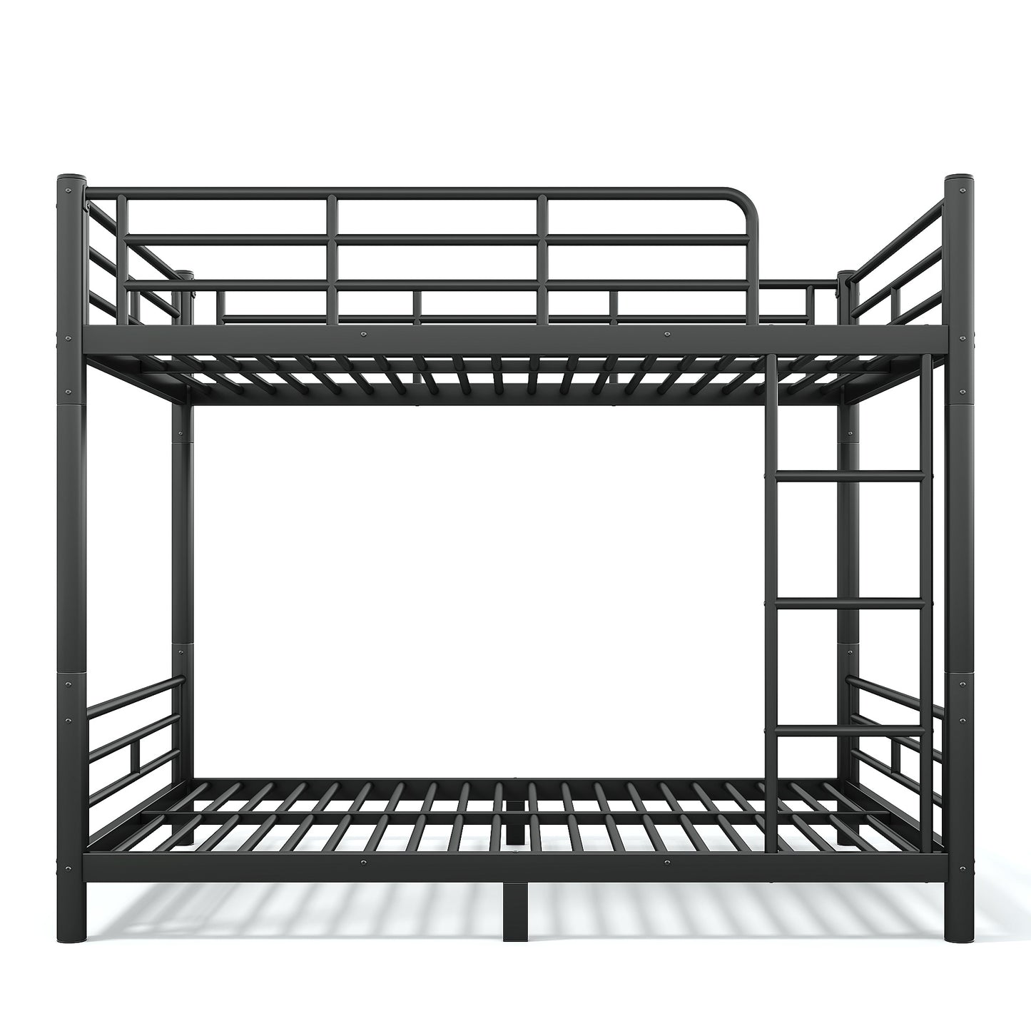 variant-group:rf-w1580p454730|Roomfitters Full over Full Metal Bunk Bed Frame for Teens Adults, Convertible 2 Separate Beds Round Tube, Black