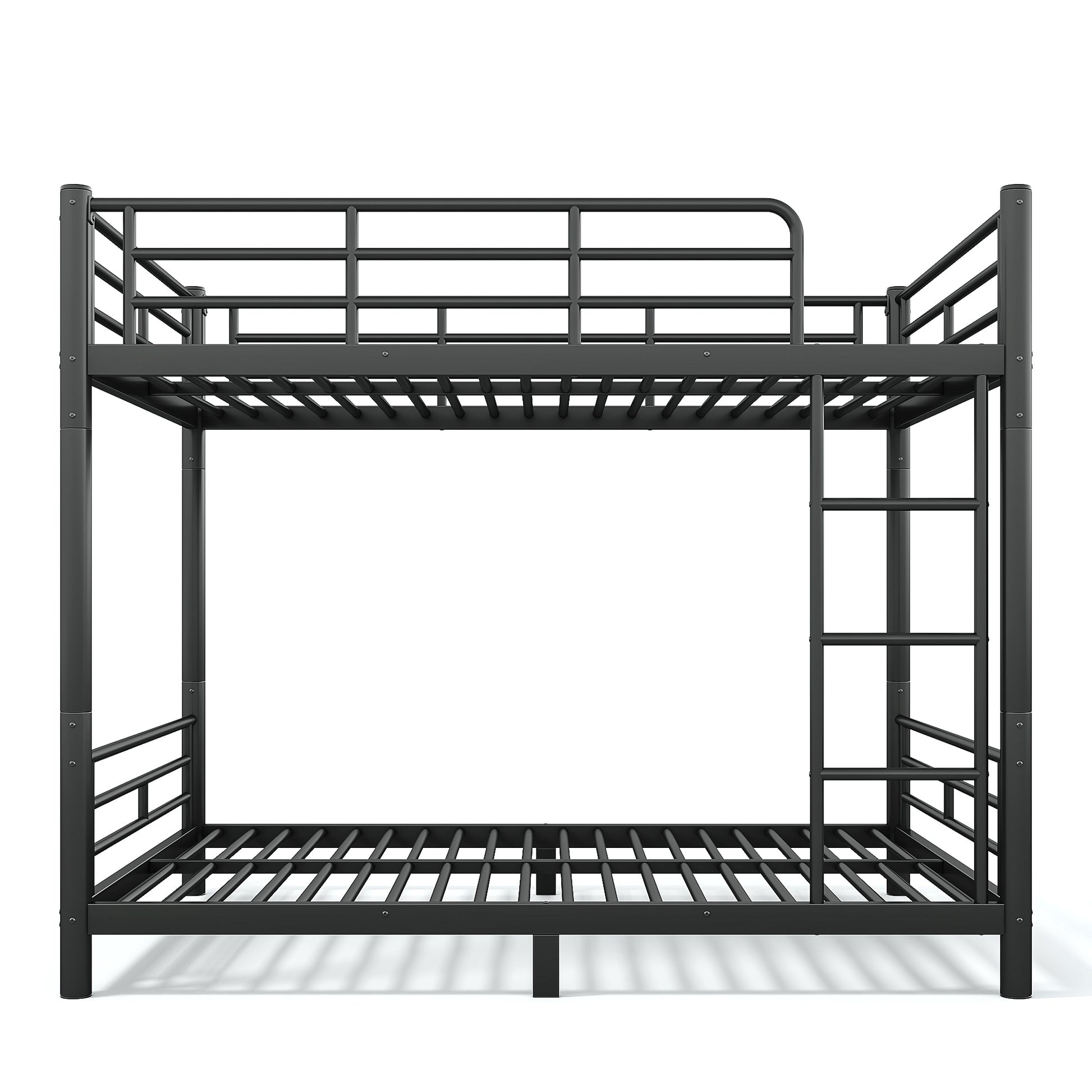 variant-group:rf-w1580p454730|Roomfitters Full over Full Metal Bunk Bed Frame for Teens Adults, Convertible 2 Separate Beds Round Tube, Black