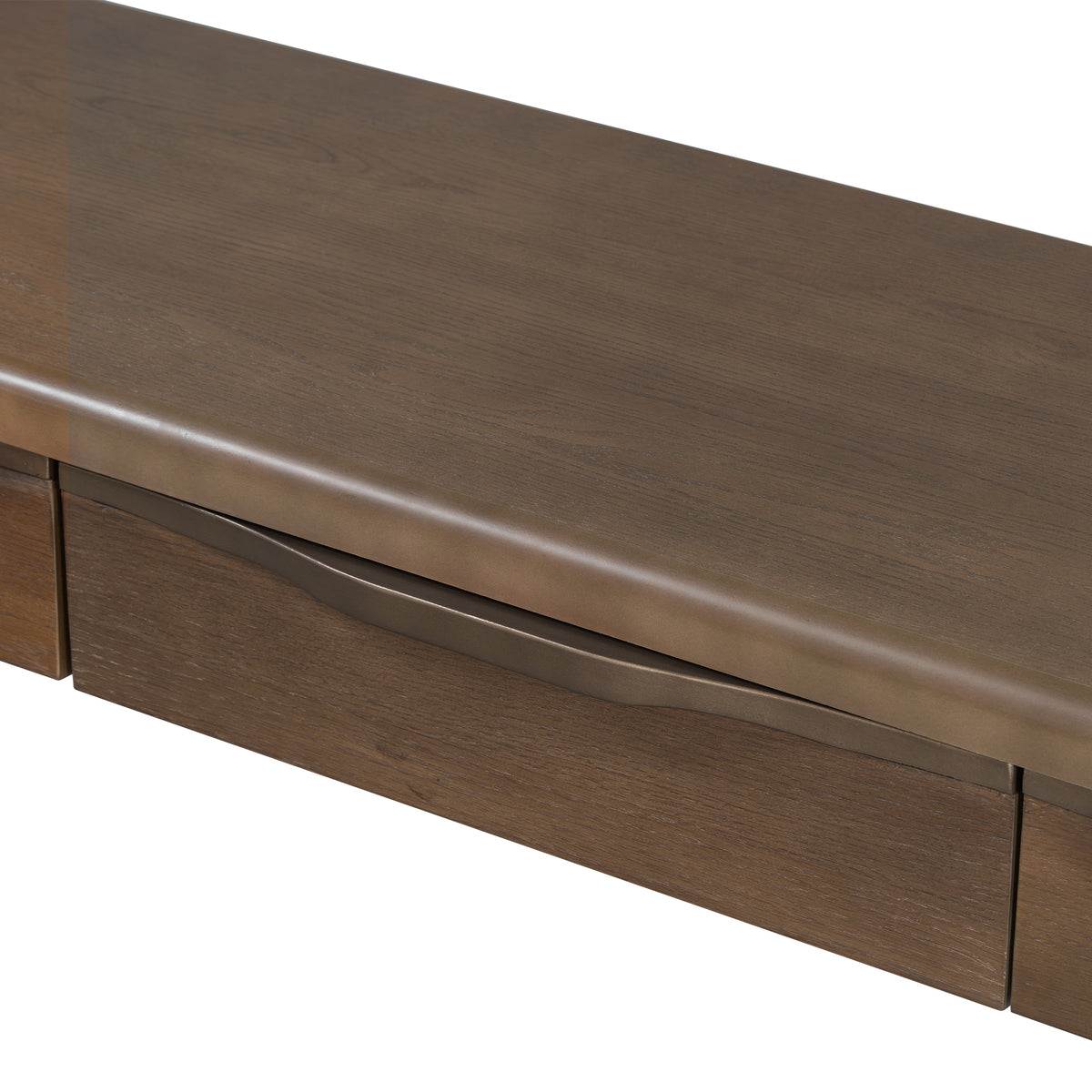 variant-group:rf-n711p401926d|Roomfitters Light Luxury Brown Oak Veneer Console Table with 3 Wavy Curved Drawers and Soft Rounded Corners