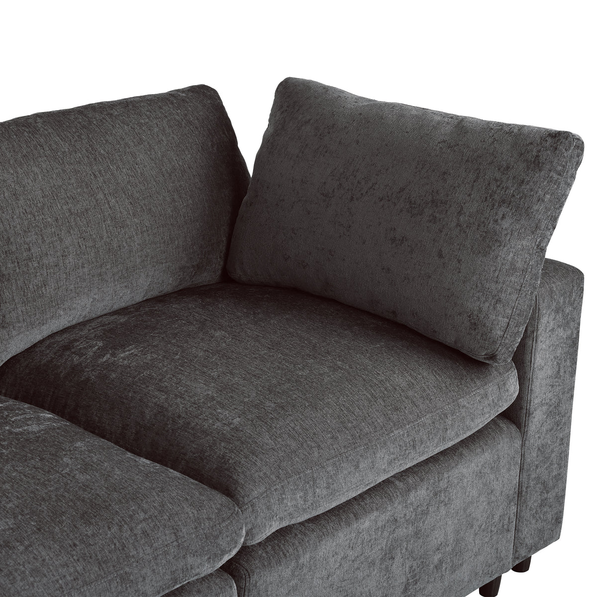 variant-group:rf-n711wy000413aae|Roomfitters Upholstered Modular Sofa with Storage Space, USB Charging Ports, Wireless Charging, Built-in Bluetooth Speaker, Sectional Sofa for Living Room and Apartment, Gray