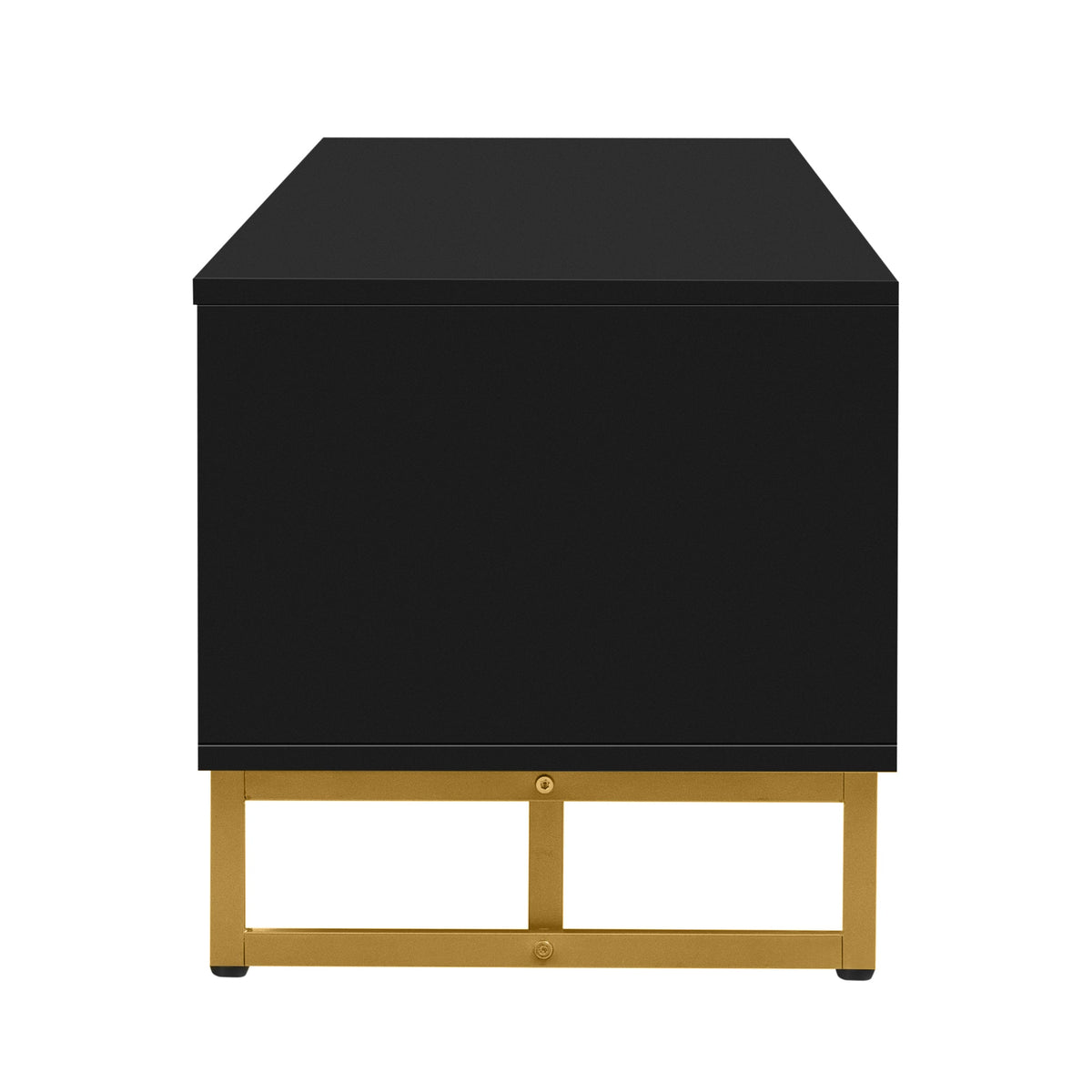 Roomfitters Modern TV Stand for 65 Inch TV and Above, Entertainment Console Cabinet with Storage Compartments, Black Roomfitters