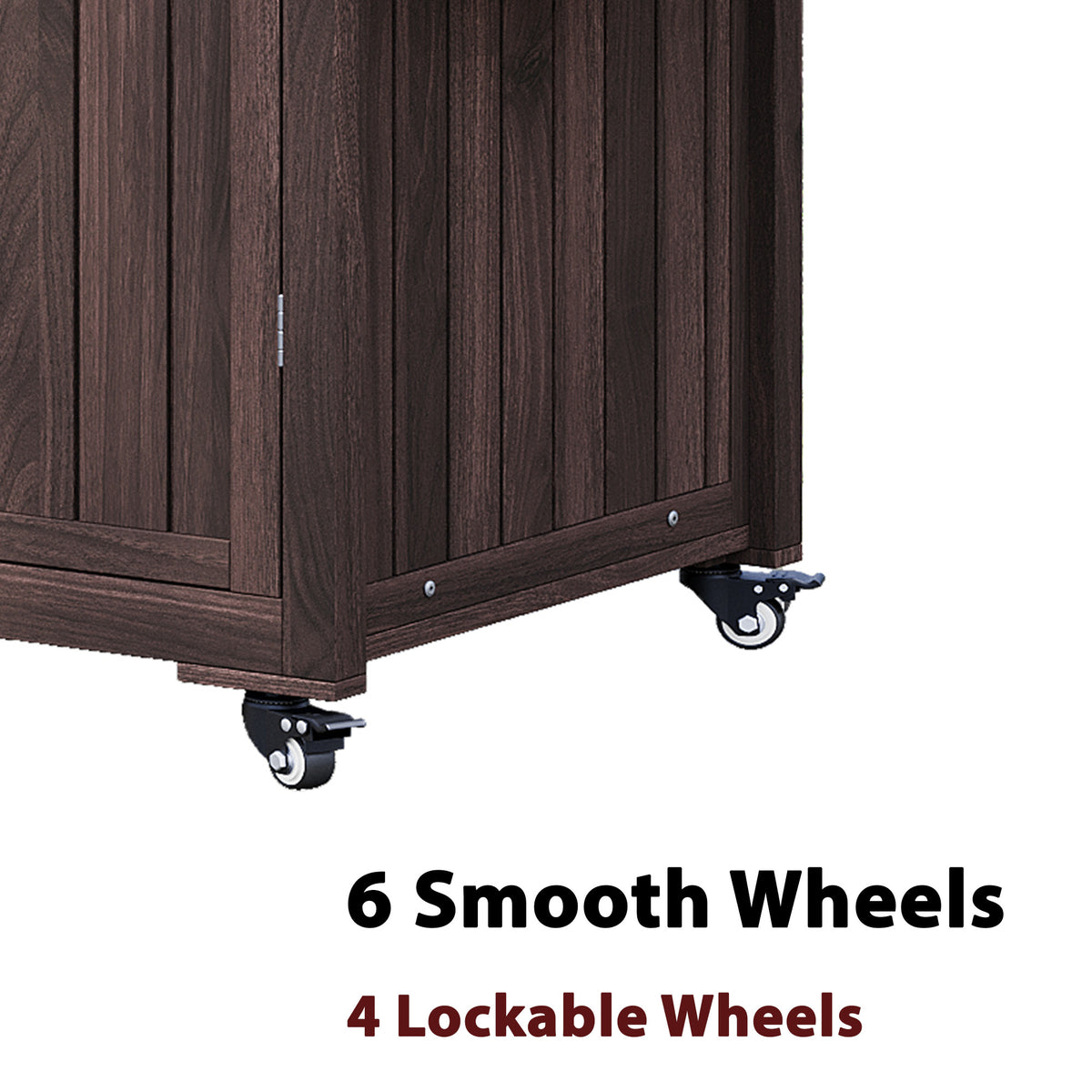 variant-group:rf-n707p250629z|Roomfitters 66.5" Outdoor Kitchen Island for Big Kamado Grills, Wood Grill Cart with Stainless Steel Top, Storage, Dark Brown