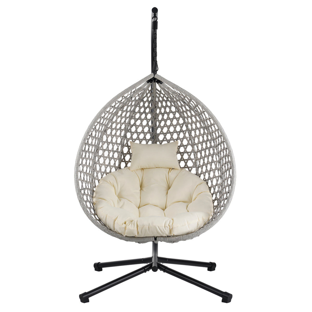 variant-group:rf-n711p255131k|Roomfitters Versatile Hanging Egg Chair for Indoor and Outdoor Use, Gray+Beige