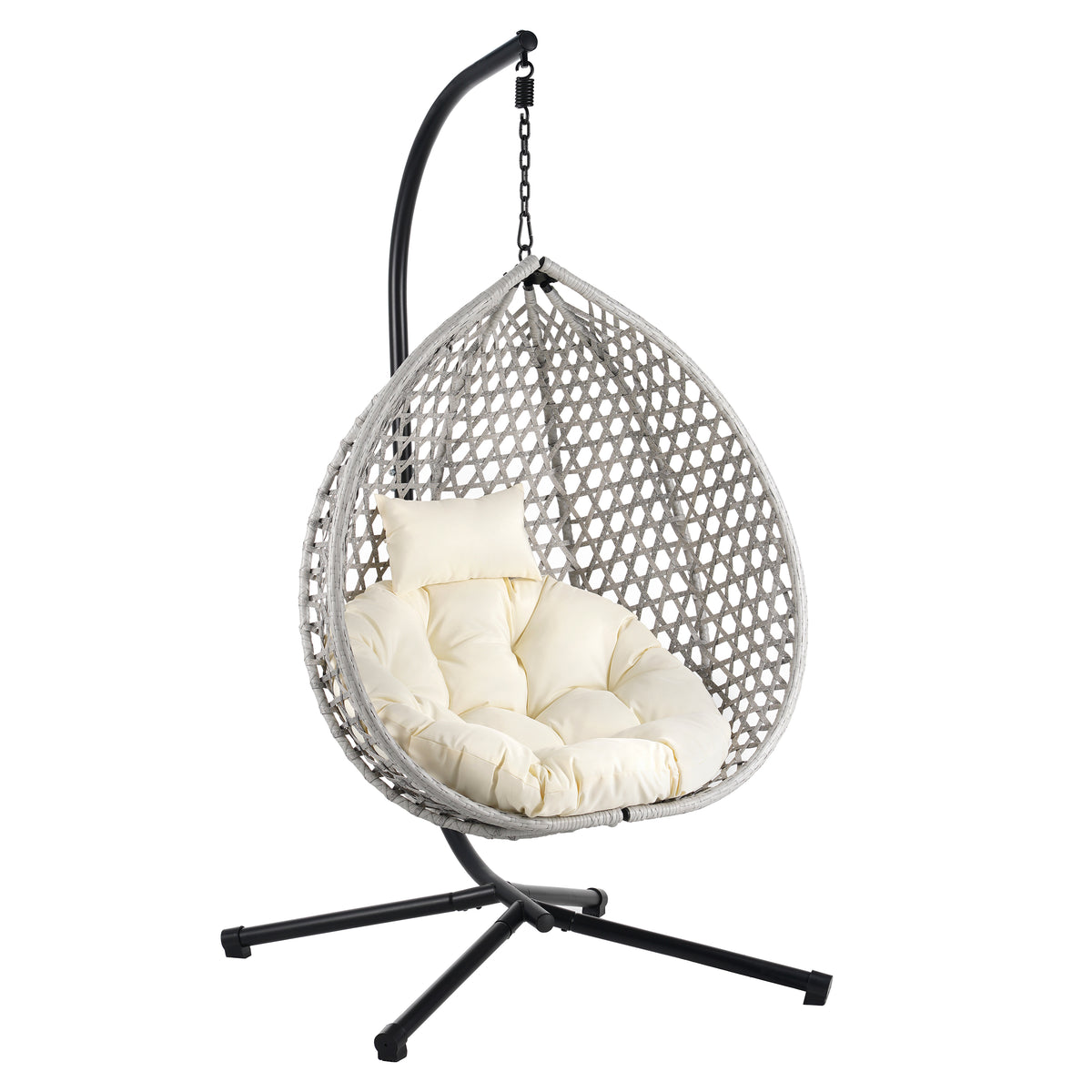 variant-group:rf-n711p255131k|Roomfitters Versatile Hanging Egg Chair for Indoor and Outdoor Use, Gray+Beige
