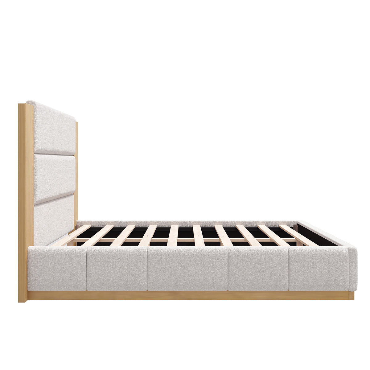 variant-group:rf-n701bs701p388103k|Roomfitters Queen Size Upholstered Platform Bed Frame, Extended Wood Headboard Velvet Bed, No Box Spring Needed, White