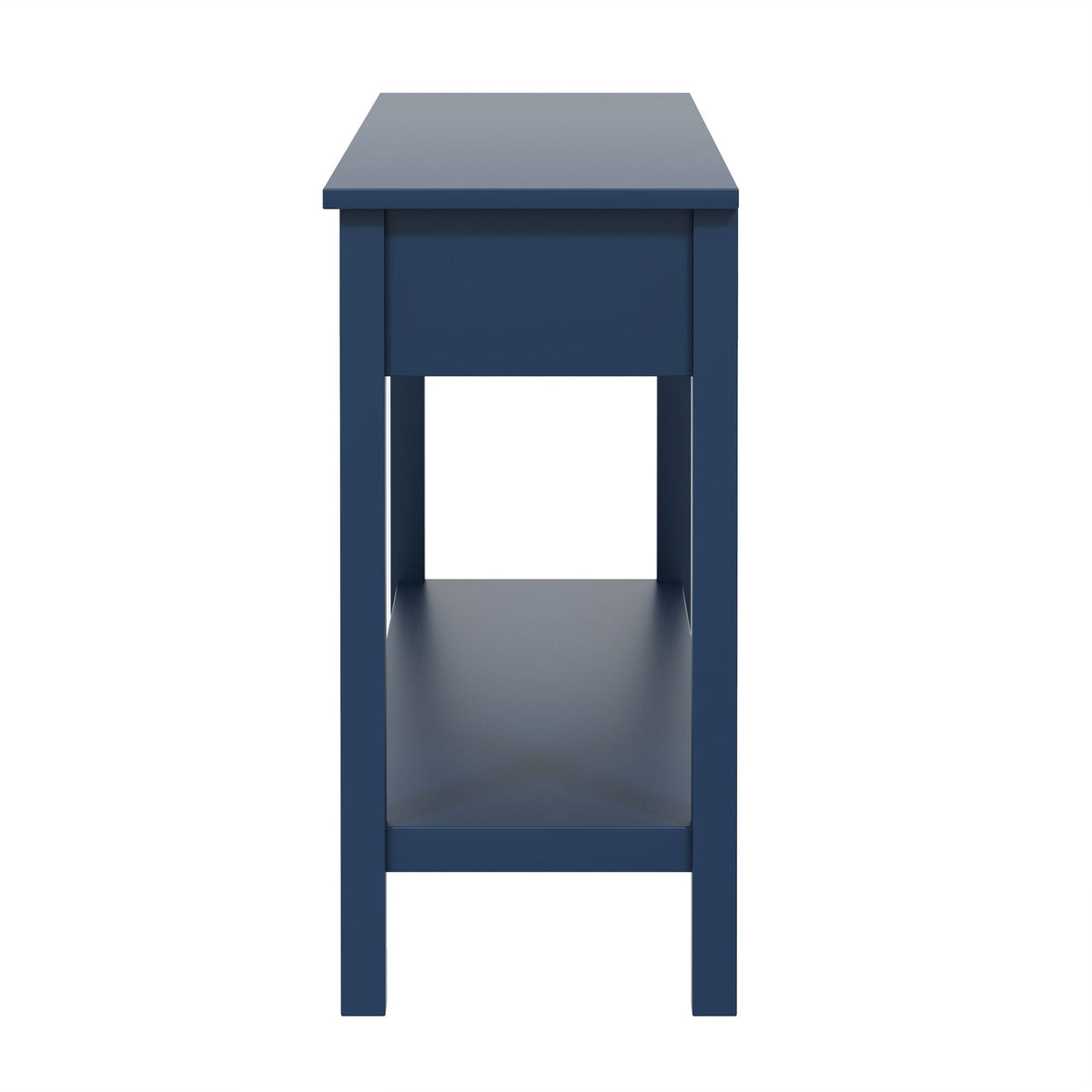 Roomfitters 60'' Entryway Console Table with Storage, Modern Accent Sofa Table with Geometric Front Design, Navy Blue Roomfitters