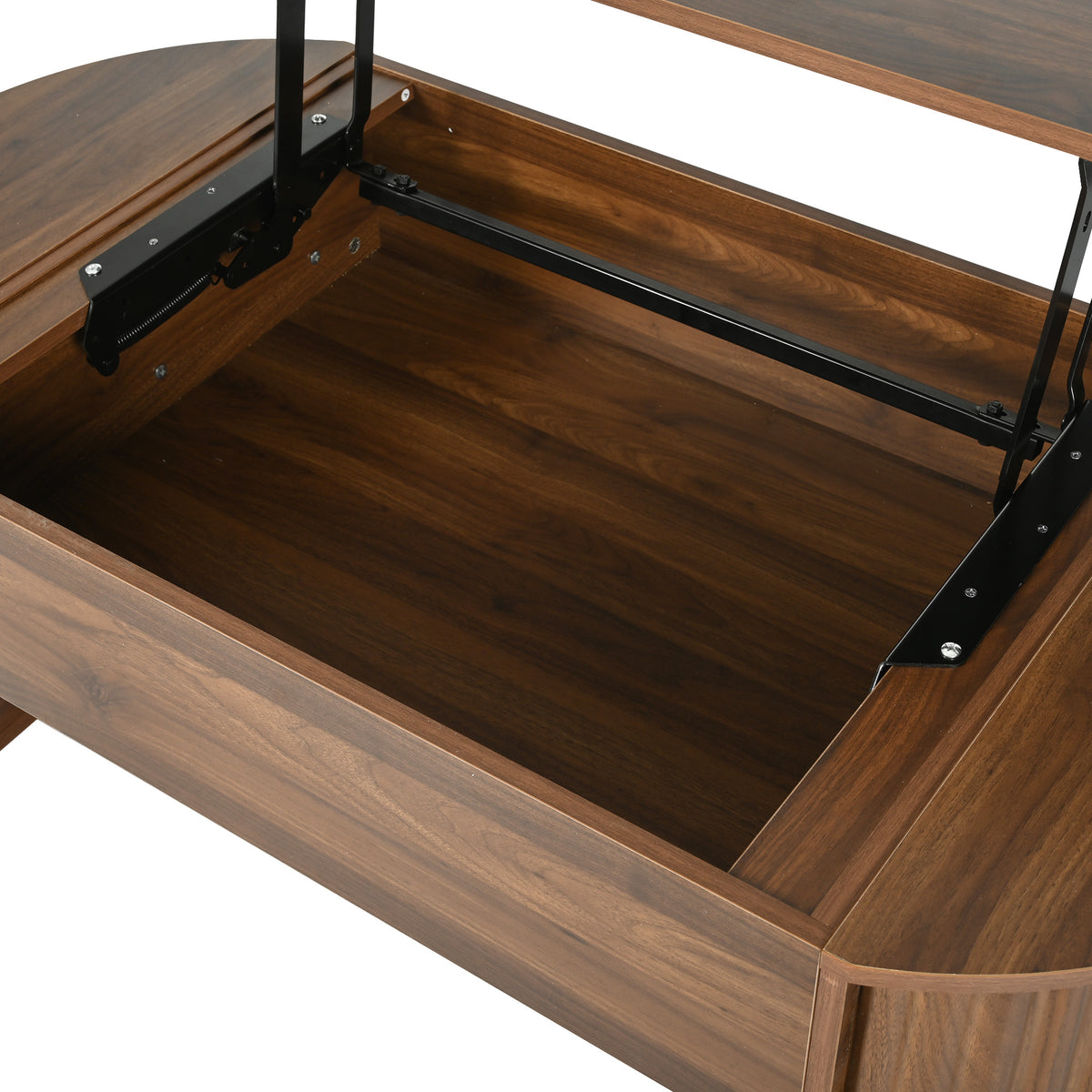 variant-group:rf-n724p308481d|Roomfitters Oval Lift-Top Coffee Table with Hidden Compartment, Wooden Center Table with Storage, Modern Design, Brown
