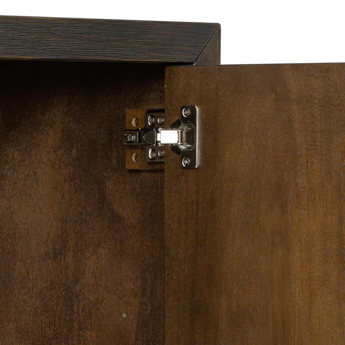 variant-group:rf-n711p410389b|Roomfitters 47.25-Inch Farmhouse Sideboard, 2-Door Buffet Cabinet, Dark Brown Wooden Storage Console, Metal Handles