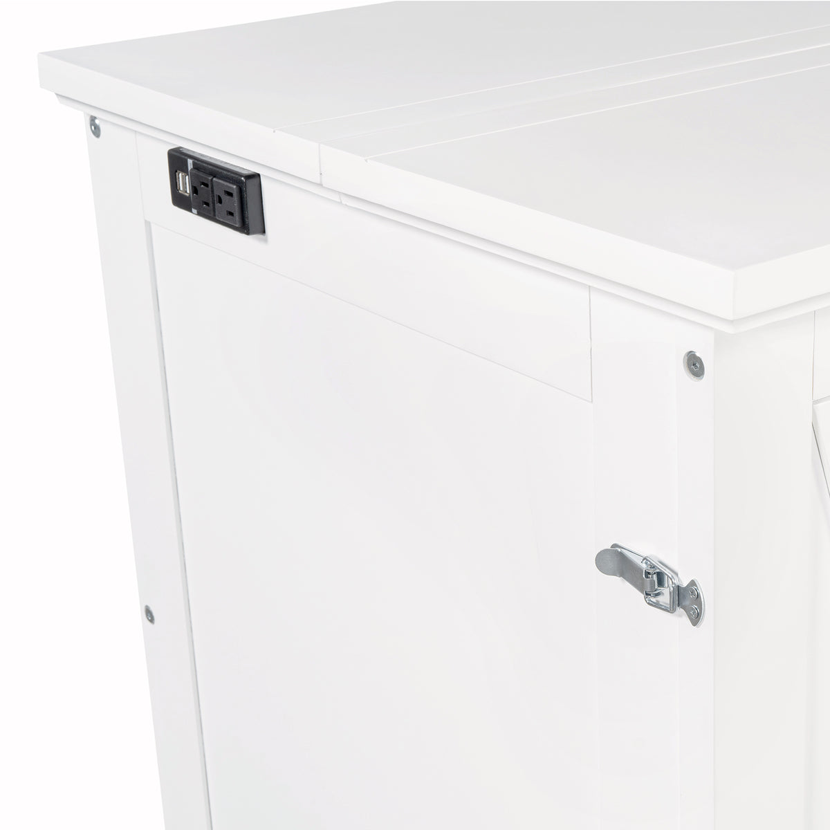 variant-group:rf-n701bs701p170503k|Roomfitters Queen Size Murphy Bed Cabinet with Charging Station and Storage Drawer, Freestanding Fold Out Guest Bed, White