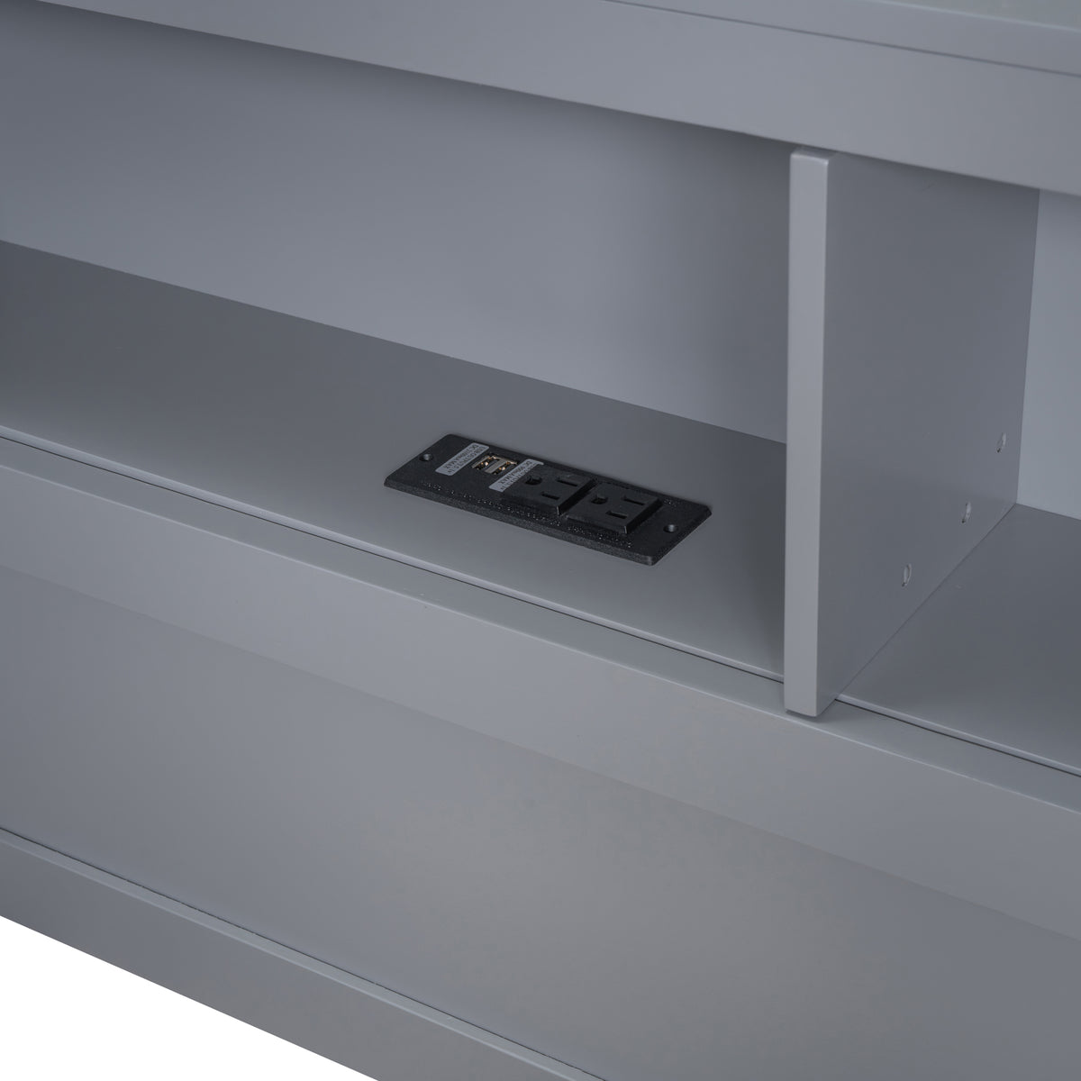 variant-group:rf-n733s347768e|Roomfitters Wooden Twin Daybed with Underbed Storage, Built-In Shelf & USB Charging Ports, Gray