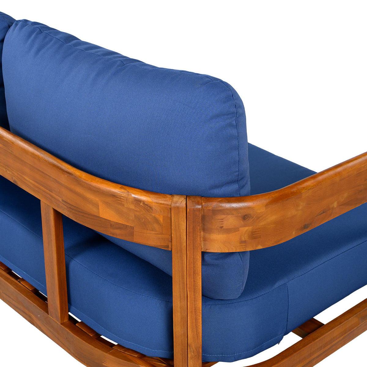 variant-group:rf-n711wy000481aac|Roomfitters Modern Coastal Blue Solid Acacia Wood L-Shaped Outdoor Patio Sectional Sofa Conversation Seating Set