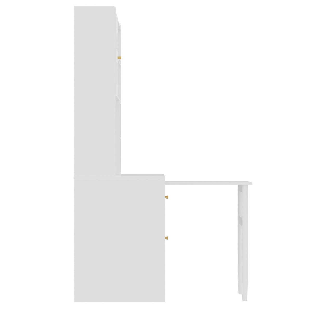 variant-group:rf-n733s363716k|Roomfitters Rotating L-Shaped Computer Desk with Shelves and Storage, 90° Swivel Office Writing Desk, White