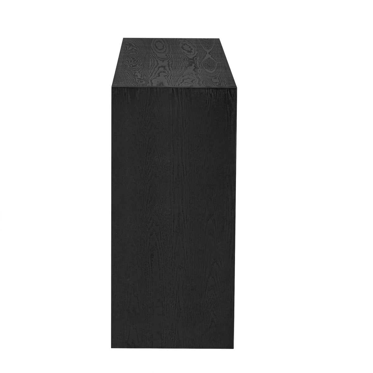 variant-group:rf-n711p289141b|Roomfitters 60" Modern Solid Wood Veneer Sideboard with 3 Doors & 3 Drawers, Open Shelf & Cable Cutout, Large Storage Cabinet for Dining, Hallway, Living Room, Black