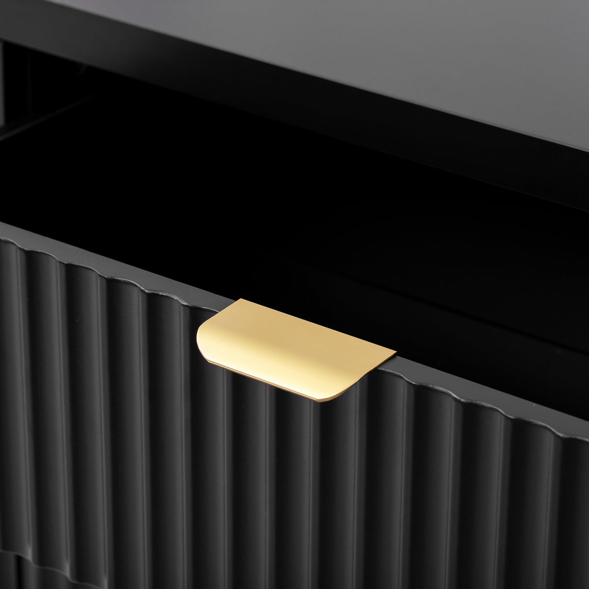 variant-group:rf-n711p269068b|Roomfitters Modern Sideboard Cabinet, Wave Pattern Storage Buffet with Adjustable Shelves, Accent Console, Black
