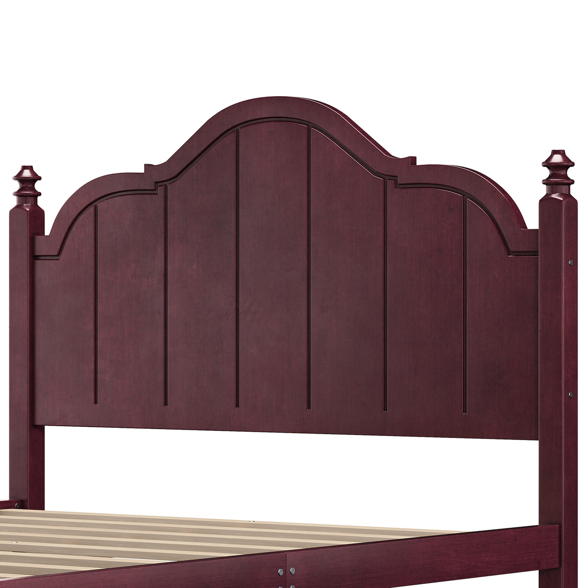 variant-group:rf-n733p360940p|Roomfitters Queen Wood Platform Bed Frame with Curved Headboard, Vintage Style Slat Support, No Box Spring Required, Espresso