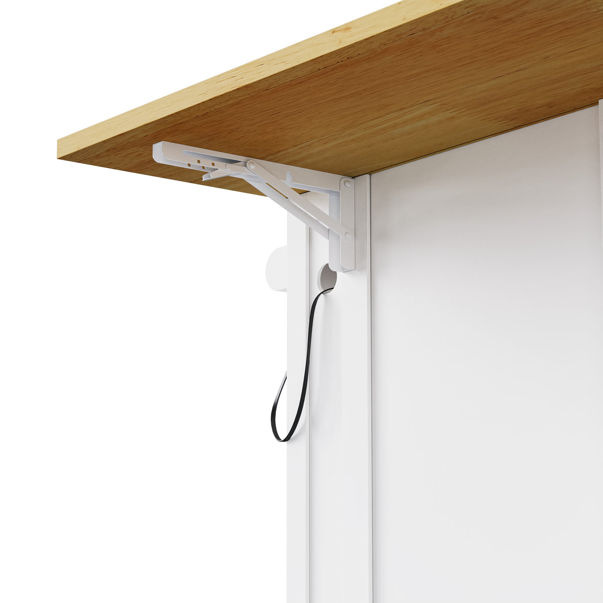 variant-group:rf-n707s257057w|Roomfitters 48" Kitchen Island with Power Outlet and Drop Leaf, Rolling Storage Cabinet with Wood Top and Spice Rack, White