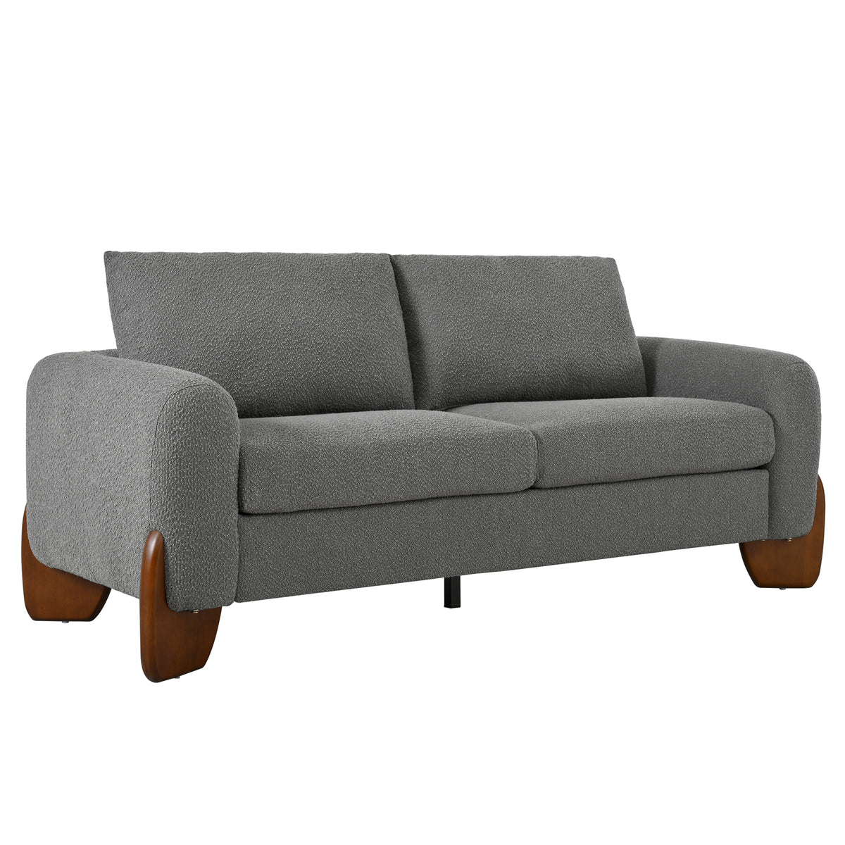 variant-group:rf-n711wy000479aae|Roomfitters Modern 3-Piece Living Room Sofa Set, Bouclé Fabric Loveseat and 2 Armchairs Pack, Grey Pinewood Lounge