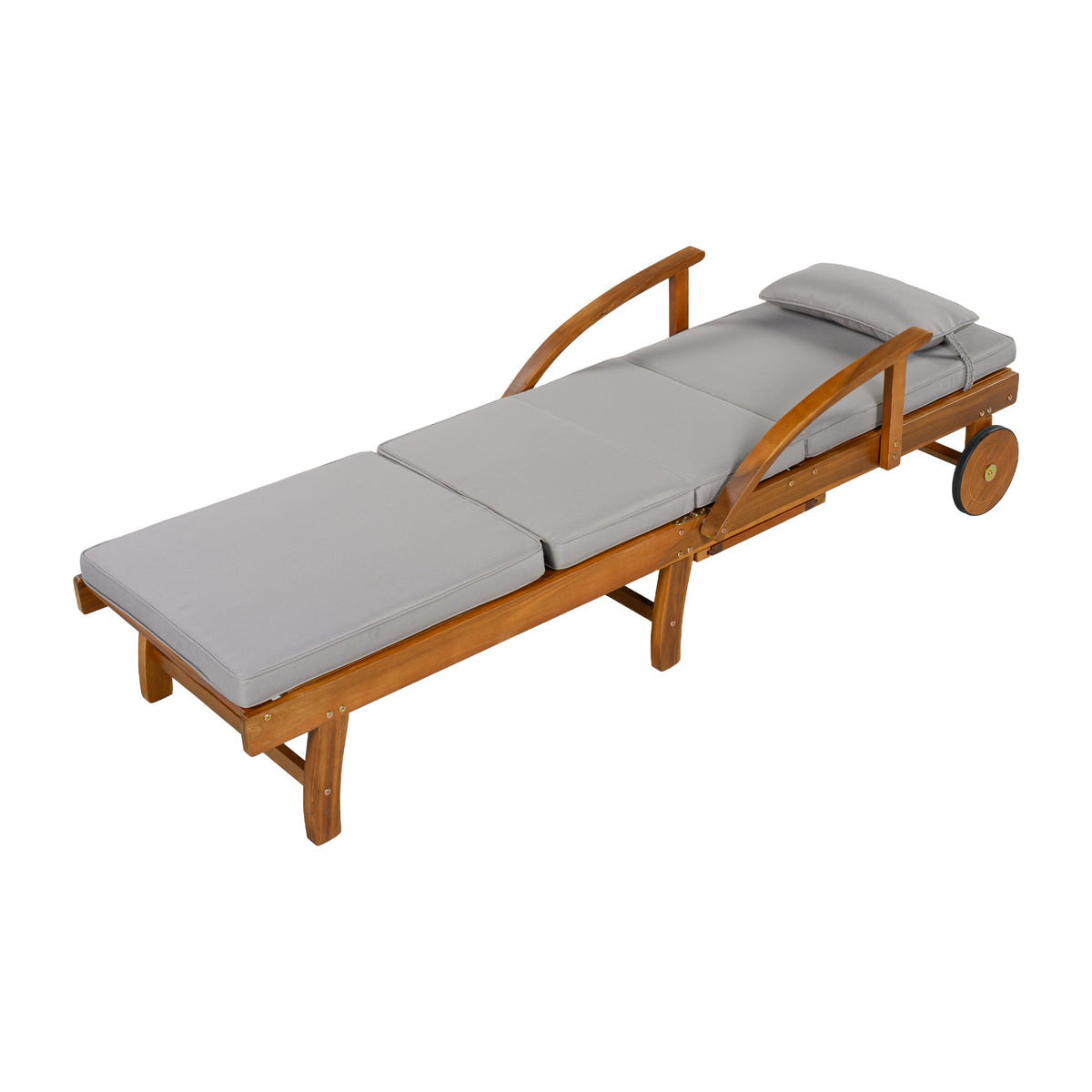 variant-group:rf-n711wy000482aae|Roomfitters 77.5-Inch Adjustable Acacia Wood Outdoor Lounge Chairs, Set of 2 Reclining Chaise Loungers, Grey Cushions