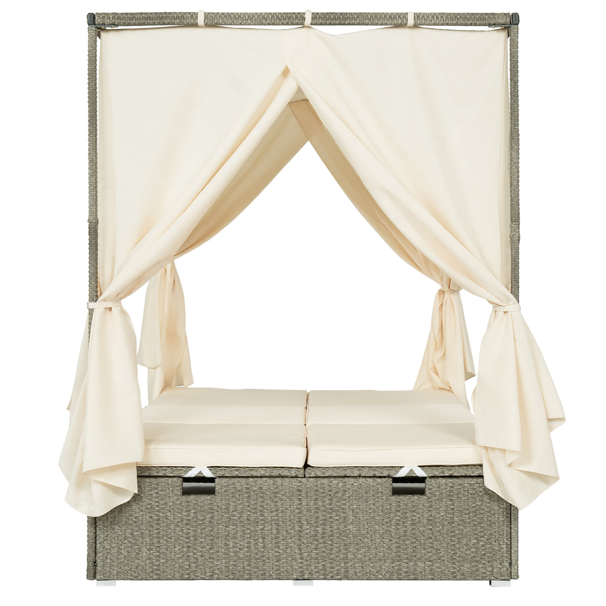 variant-group:rf-n711wy000437aaa|Roomfitters Outdoor Canopy Daybed with Cushions, Hidden Storage, Adjustable Lounge Chair, Retractable Canopy, for Patios, Beige