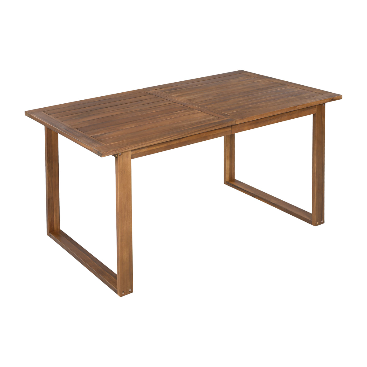 variant-group:rf-n711wy000497aae|Roomfitters Farmhouse 5-Piece Outdoor Dining Set for 4, Acacia Wood Table and Chair Pack, Brown and Grey Slatted