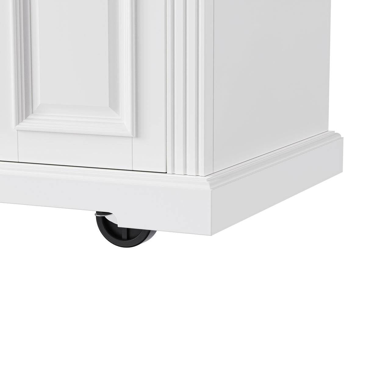 variant-group:rf-n707s195395w|Roomfitters 54" Kitchen Island with Wood Top, Rolling Storage Cabinet with 3 Drawers and 3 Doors, Spice Rack, White