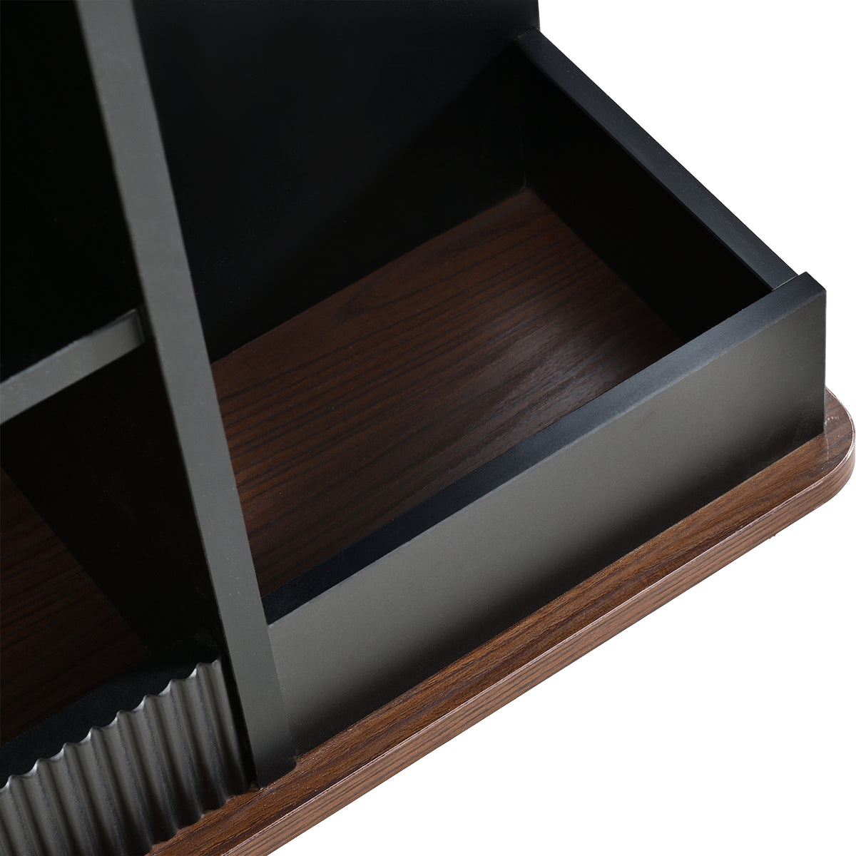variant-group:rf-n724p292505b|Roomfitters Adjustable Sofa Side Table with Lift-Top, Rotating Surface and Storage on Wheels for Small Spaces, Black