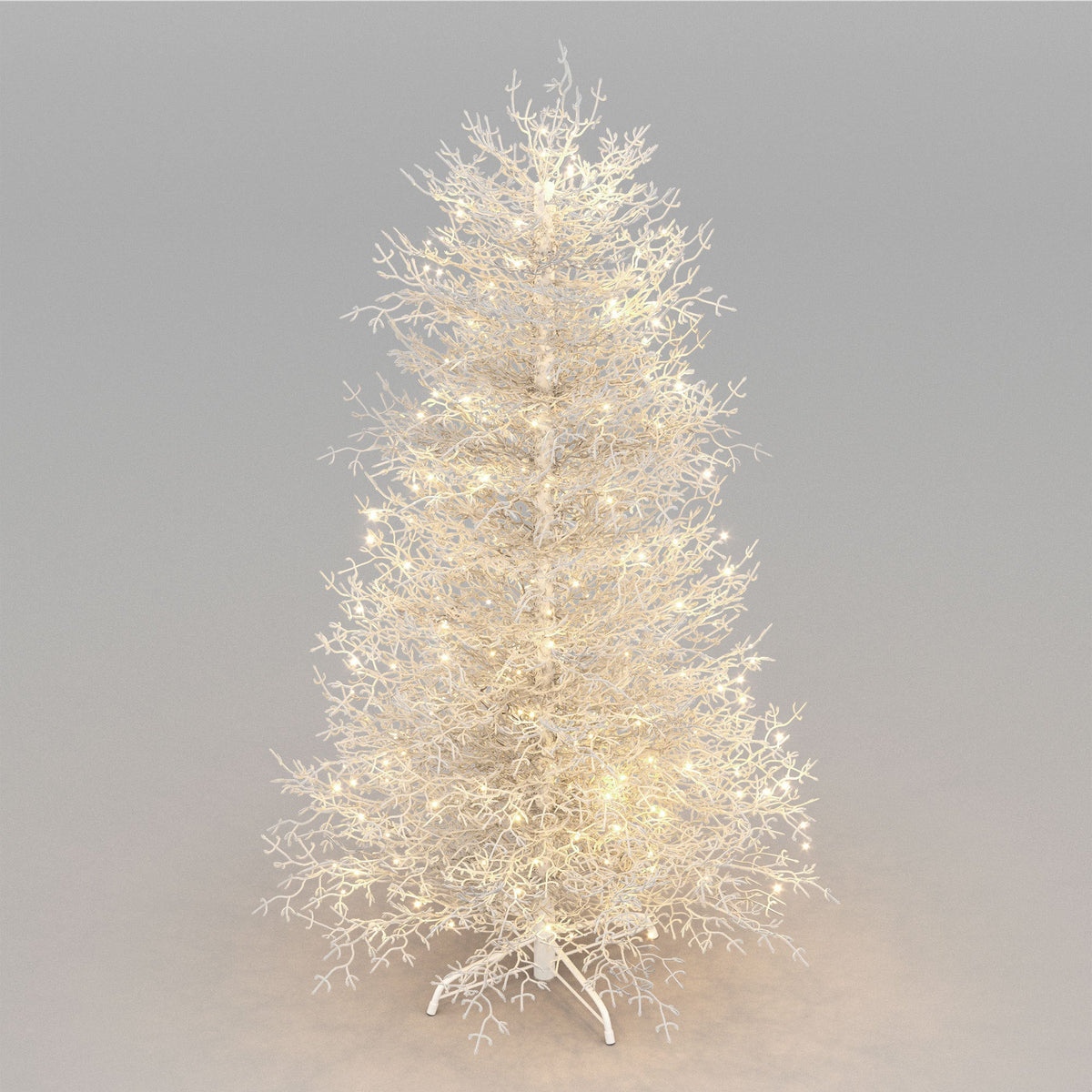 Roomfitters Pre-Lit Aspen Fir Christmas Tree 6FT, Hinged Snow-Flocked Artificial Holiday Tree with Warm Lights, 623 Tips, White Roomfitters