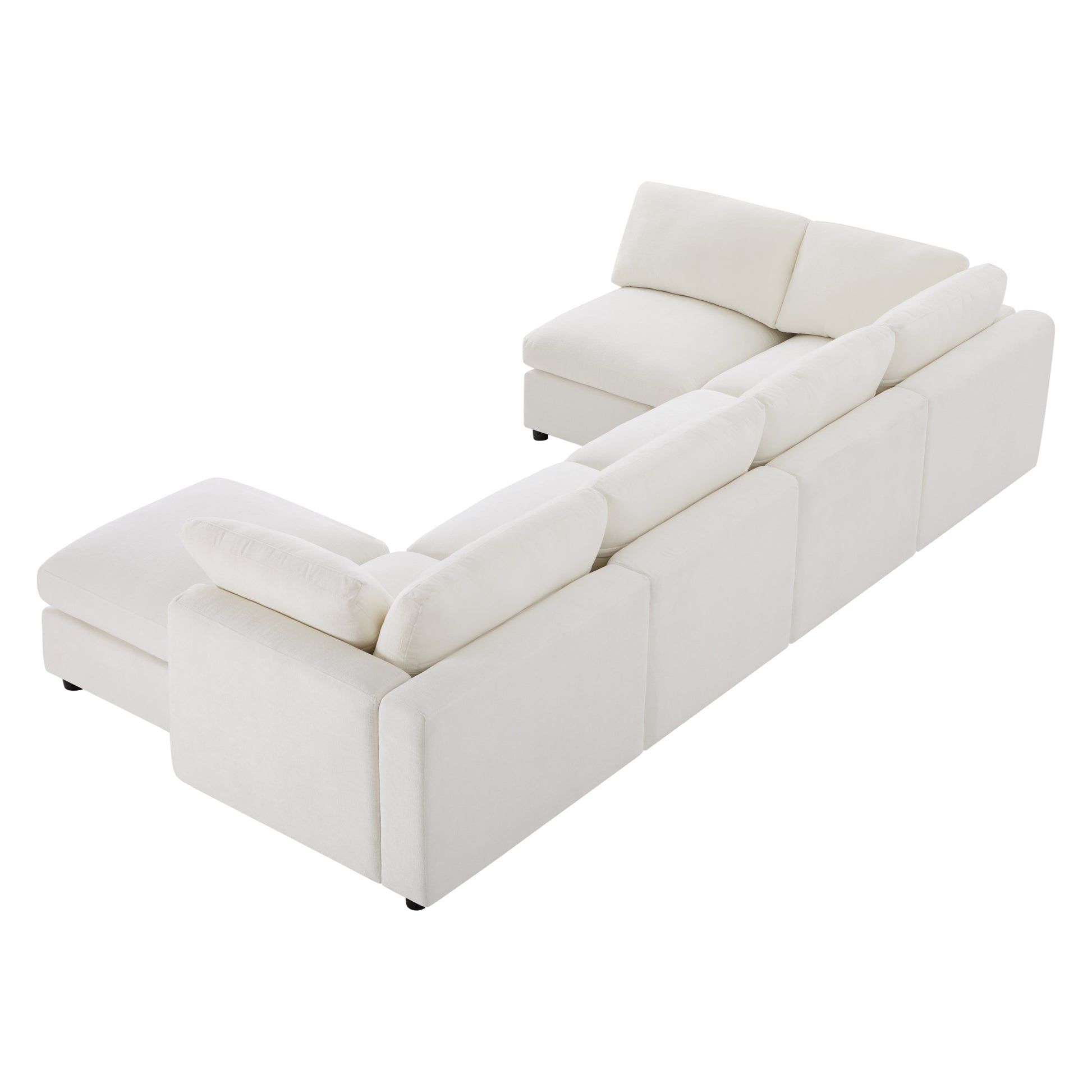 variant-group:rf-n723s9792a|Roomfitters 129 Inch Oversized U-Shaped Modular Sectional Sofa, Large Upholstered Living Room Seating Couch Furniture, White