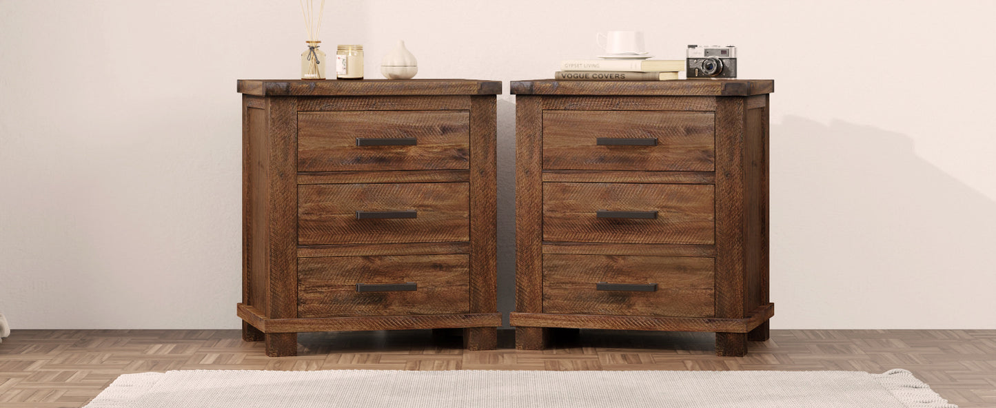 variant-group:rf-n701bs701p455591d|Roomfitters 3 Drawer Reclaimed Solid Wood Farmhouse Nightstand Set of 2, Rustic Bedside End Side Accent Table, Natural