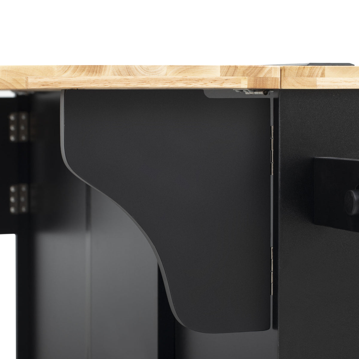 variant-group:rf-n707s299014b|Roomfitters 59.3" Kitchen Island with Power Outlet, Drop Leaf and Double Trash Can Pull Out, Rolling Cart, Black